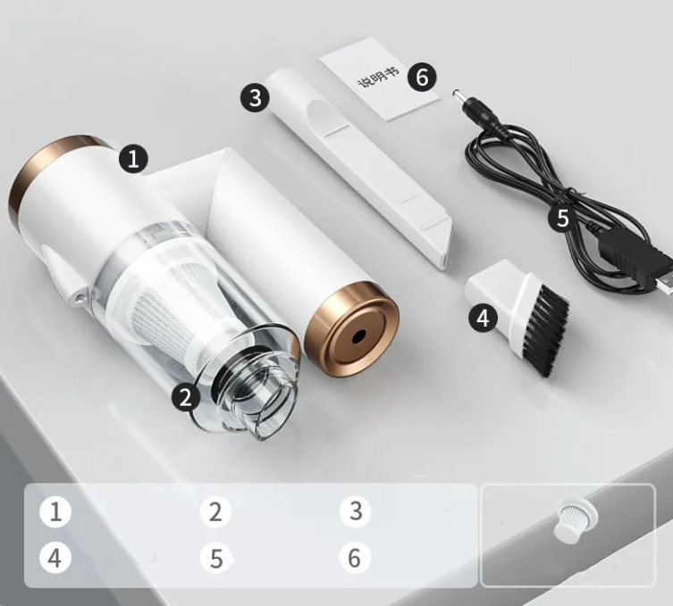Tragbarer Autostaubsauger 9000Pa – Kabellos mit LED-Licht