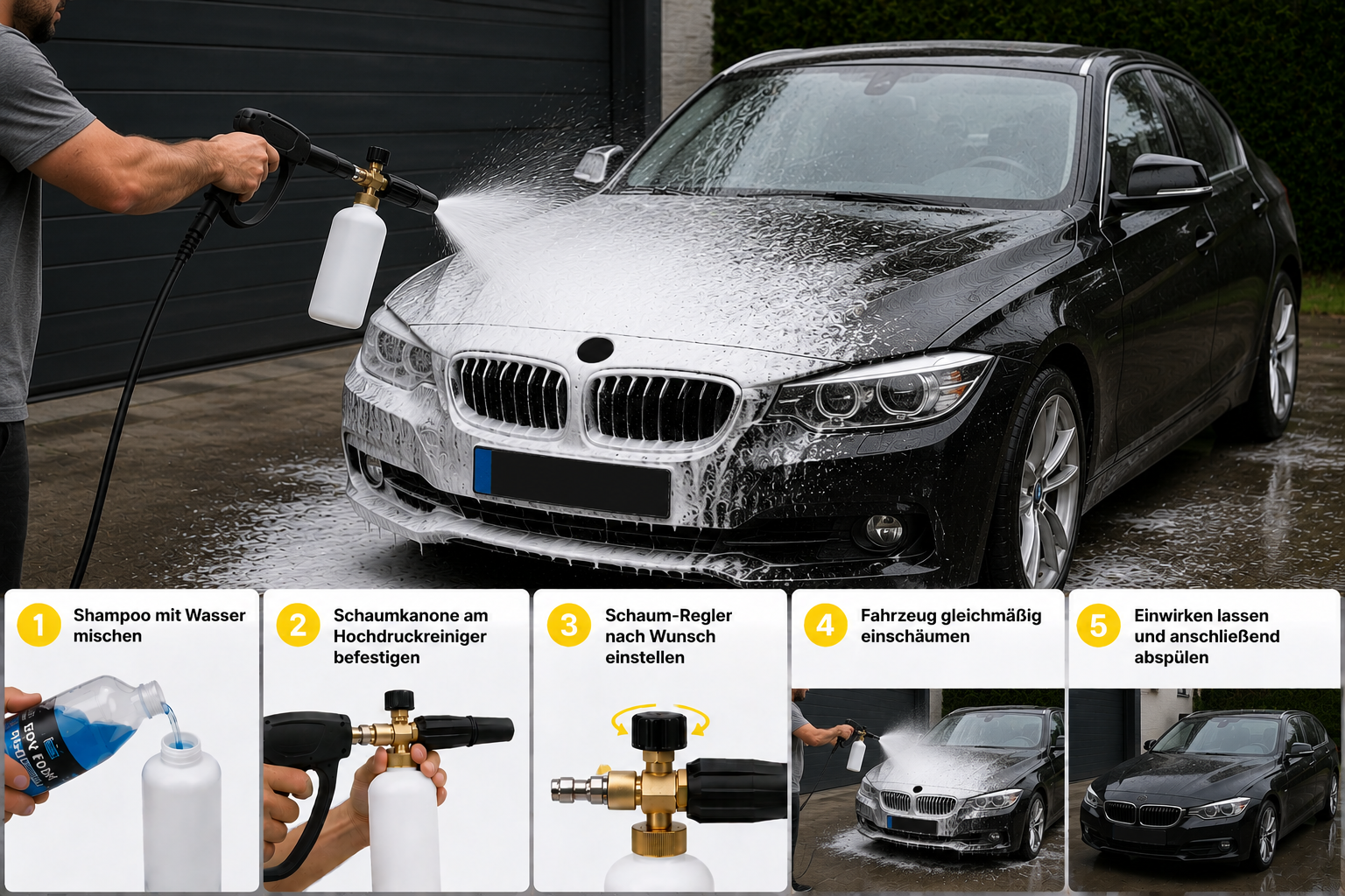 High Pressure Foam Lance Schaumkanone – Profi Schaumsprüher mit Pistole