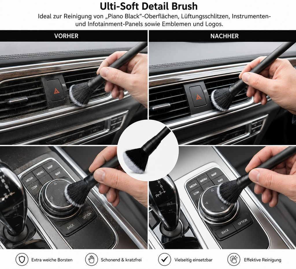 Kratzfreie Innenraum-Reinigung in Sekunden – Ultra Soft Auto Bürste