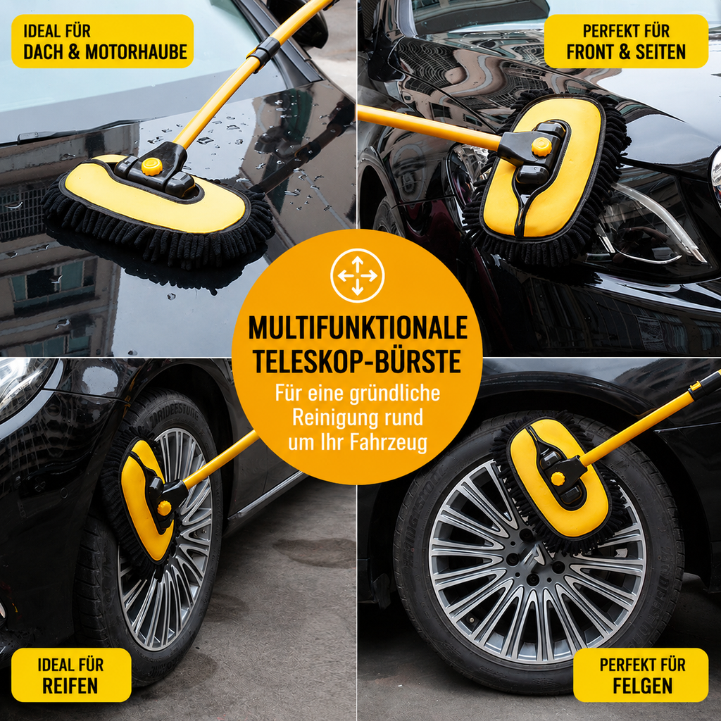 Flexibler Auto-Waschmopp mit Chenille-Borsten