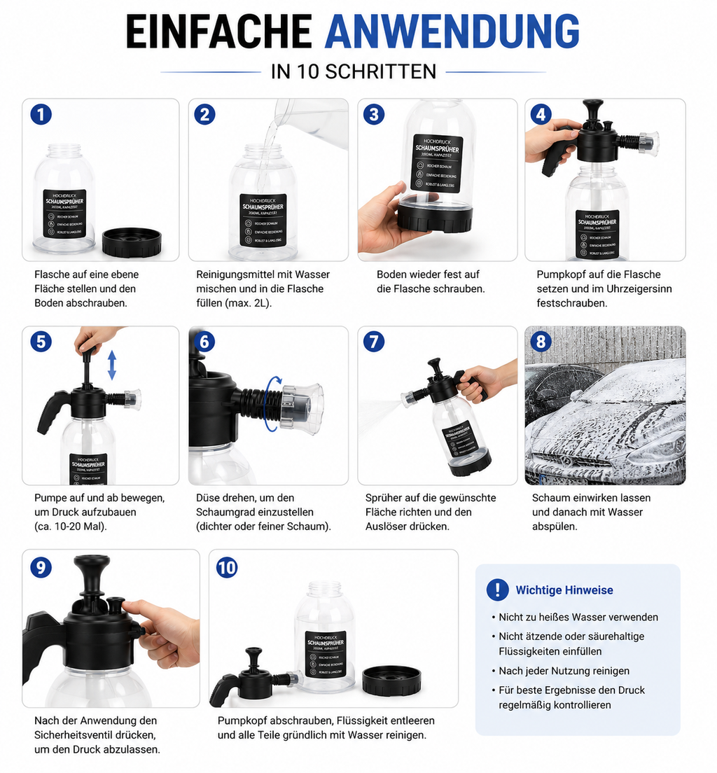 Hochdruck-Schaumsprüher für die Autowäsche