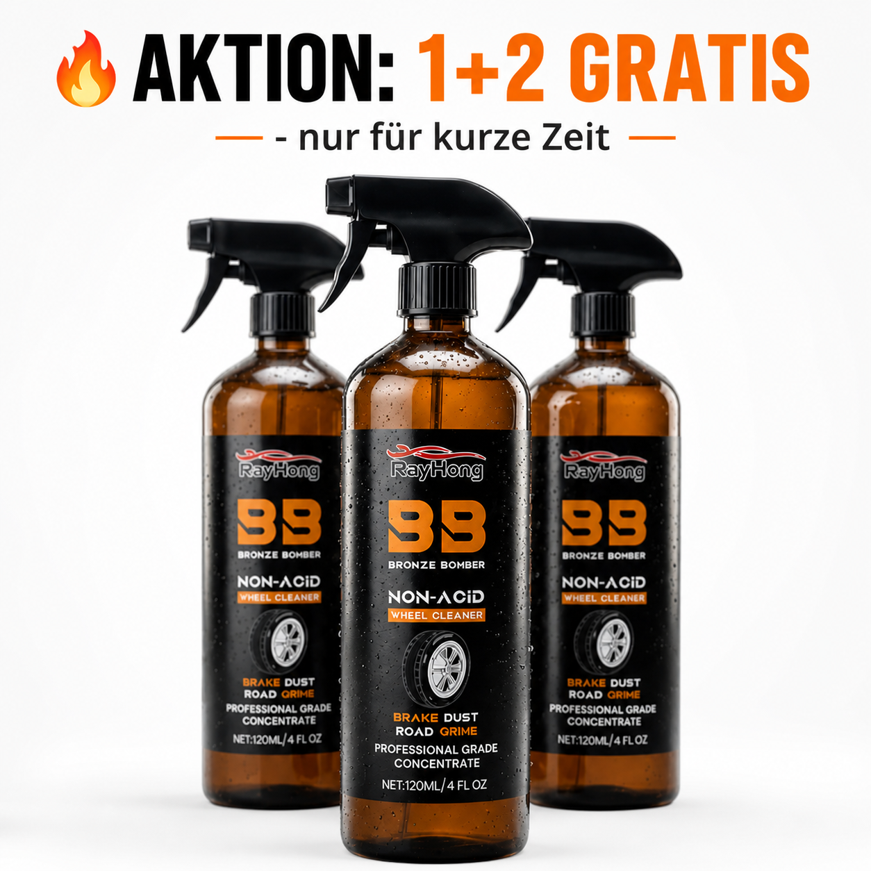 Felgenreiniger Non-Acid 1 + 2 Bonus – Bremsstaub Entferner