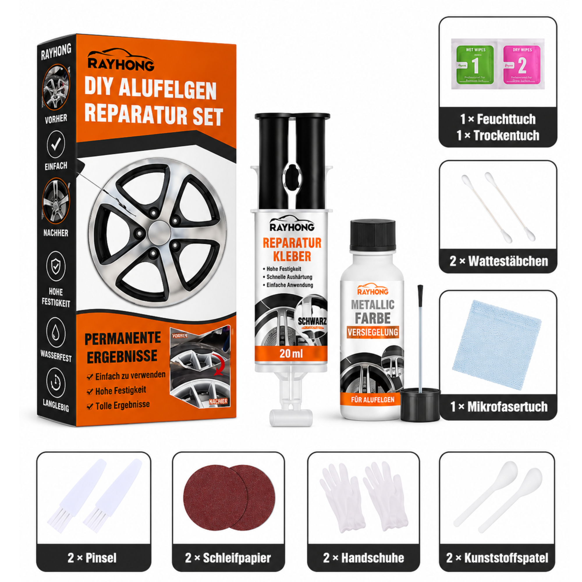 Felgen Reparatur Set – DIY Alloy Wheel Repair Kit | 2er Kit 50% günstiger